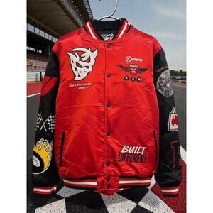 Reason Men's Dodge Demon Satin Bomber Jacket Coat Large